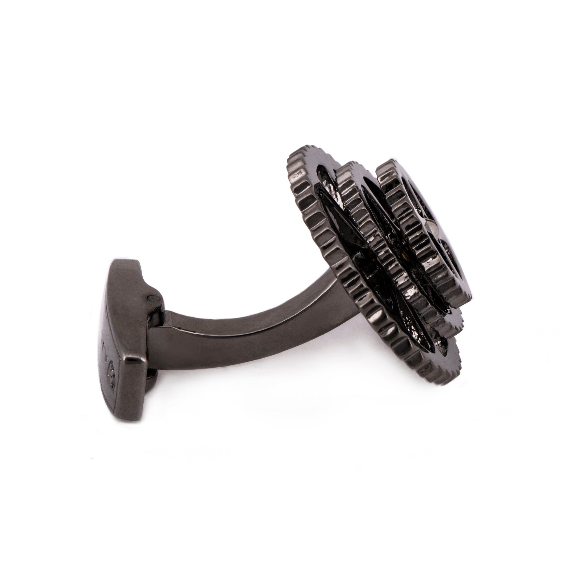 Rotatable Gunmetal Bike Gear Cufflinks-Cufflinks.com.sg