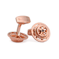 A.Azthom Rotatable Rose Gold Bike Gear Cufflinks-Cufflinks.com.sg