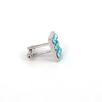 Round Crystals Cufflinks - Pink and Torquise F/M-Cufflinks.com.sg