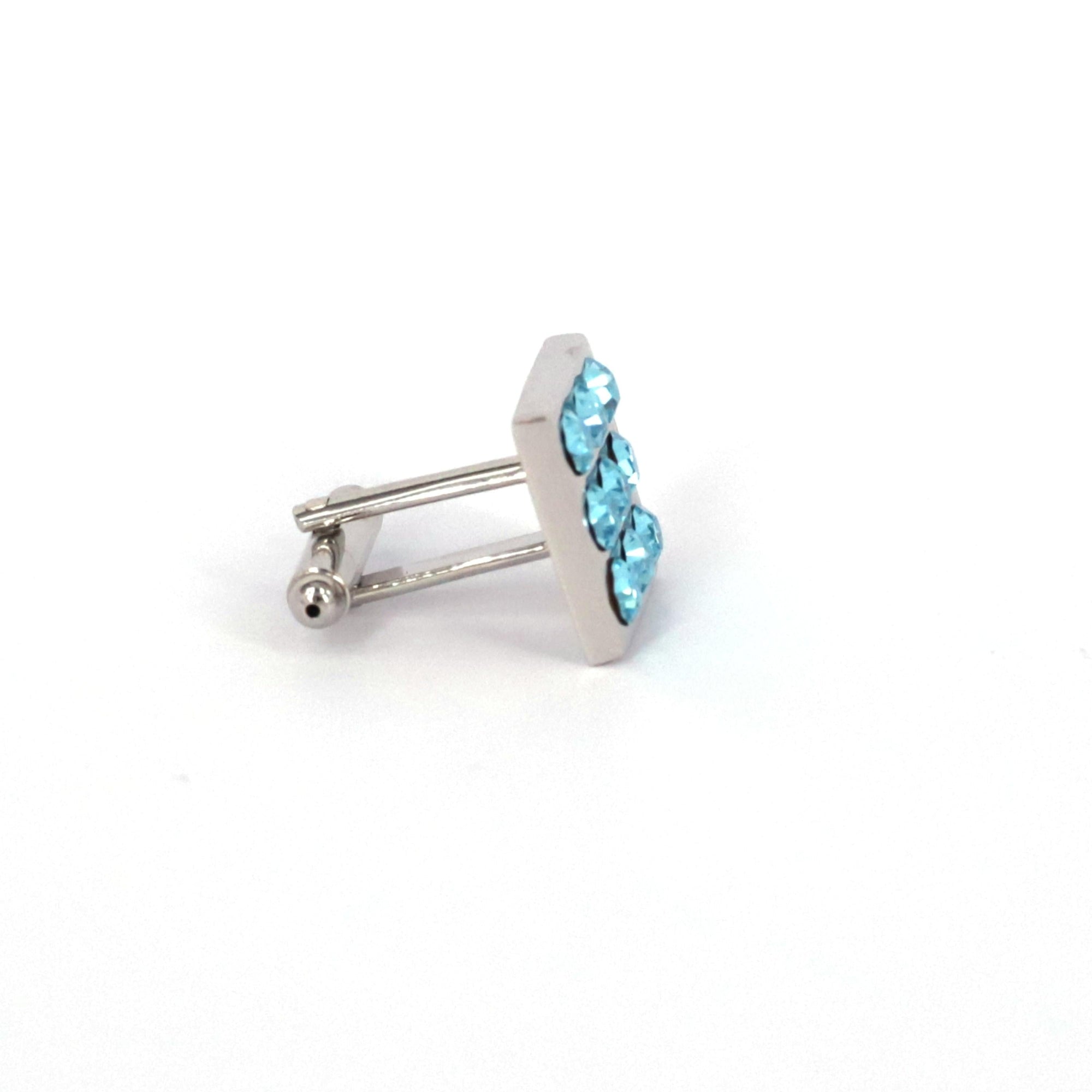 Round Crystals Cufflinks - Pink and Torquise F/M-Cufflinks.com.sg