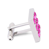 Round Crystals Cufflinks - Pink and Torquise F/M-Cufflinks.com.sg