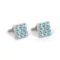 Round Crystals Cufflinks - Pink and Torquise F/M-Cufflinks.com.sg