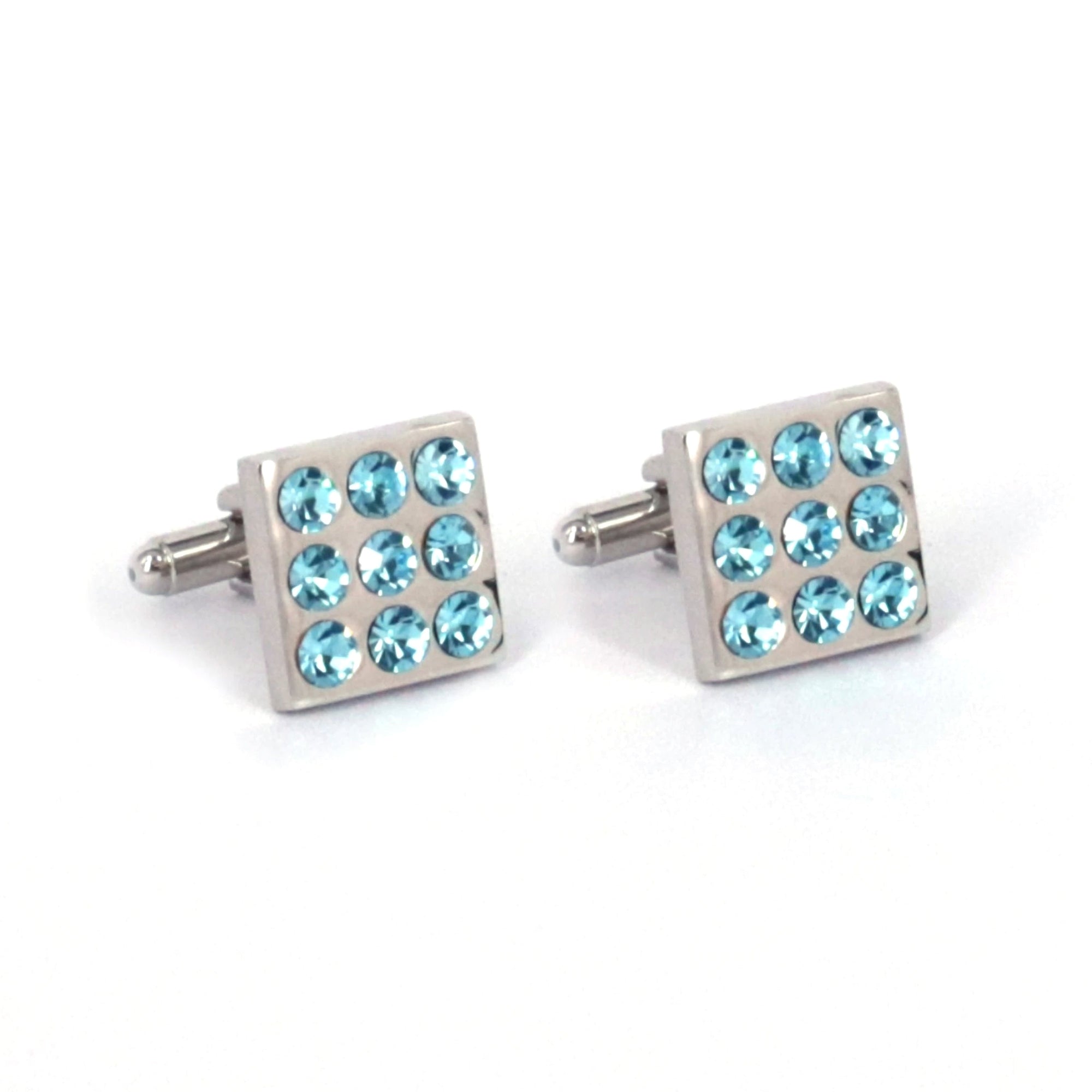 Round Crystals Cufflinks - Pink and Torquise F/M-Cufflinks.com.sg