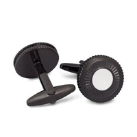 Round Gunmetal Iris Cufflinks-Cufflinks.com.sg