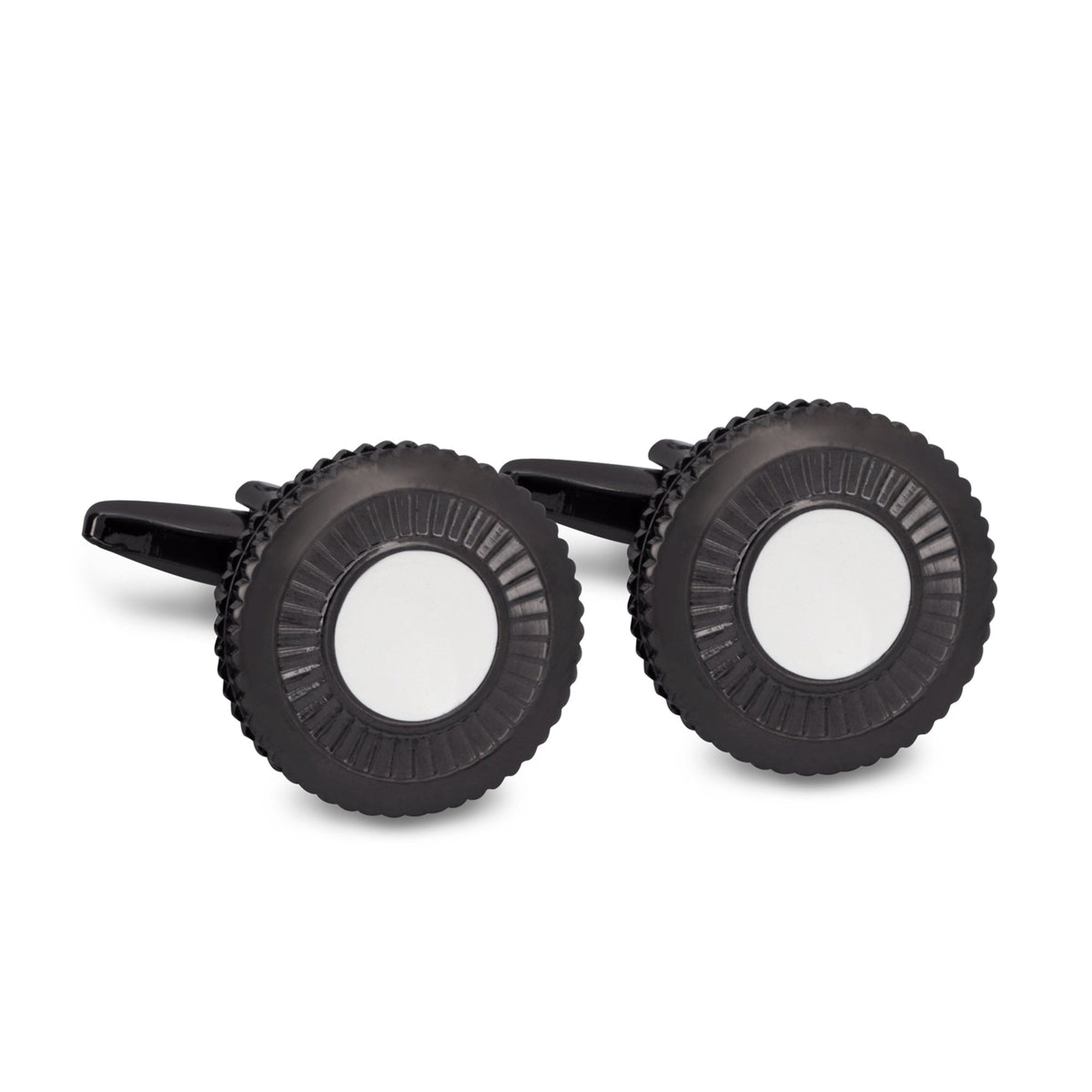 Round Gunmetal Iris Cufflinks-Cufflinks.com.sg