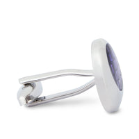 Round Off-Centre Purple Cufflinks A9-Cufflinks.com.sg