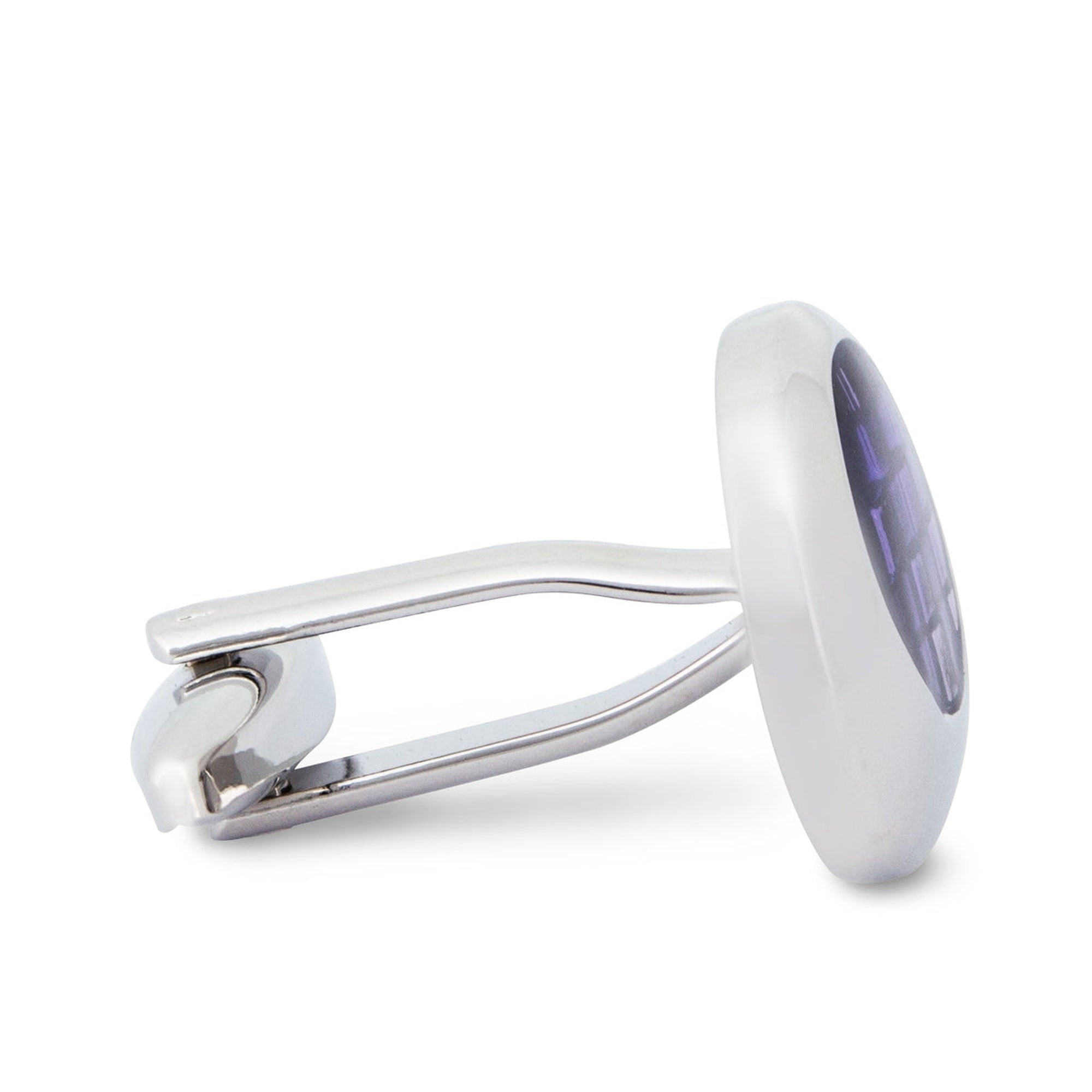 Round Off-Centre Purple Cufflinks A9-Cufflinks.com.sg