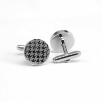 Round Silver Laser Cufflinks M-Cufflinks.com.sg