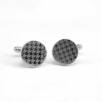 Round Silver Laser Cufflinks M-Cufflinks.com.sg