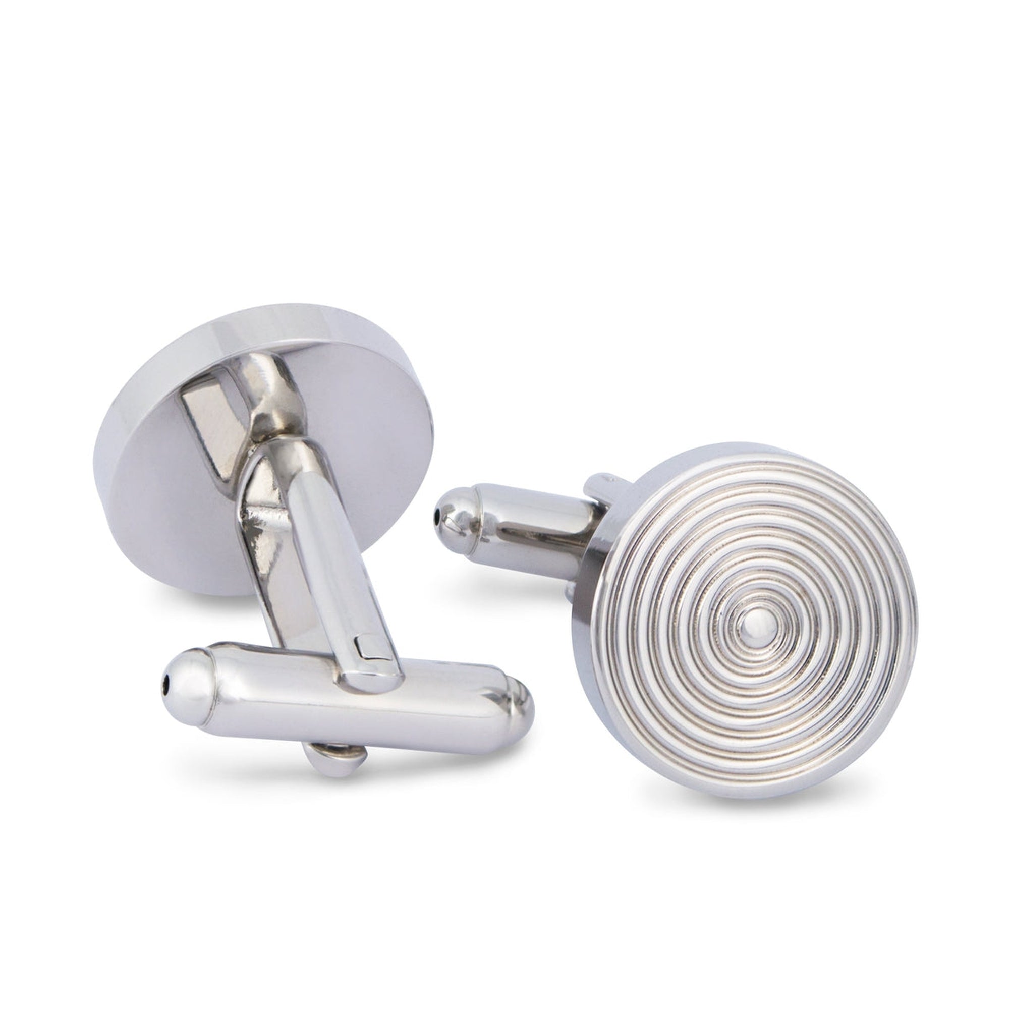 Round Spiral Cufflinks in Silver M-Cufflinks.com.sg