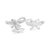 Silver Alligator, Crocodile Cufflinks-Cufflinks.com.sg