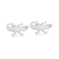 Silver Alligator, Crocodile Cufflinks-Cufflinks.com.sg