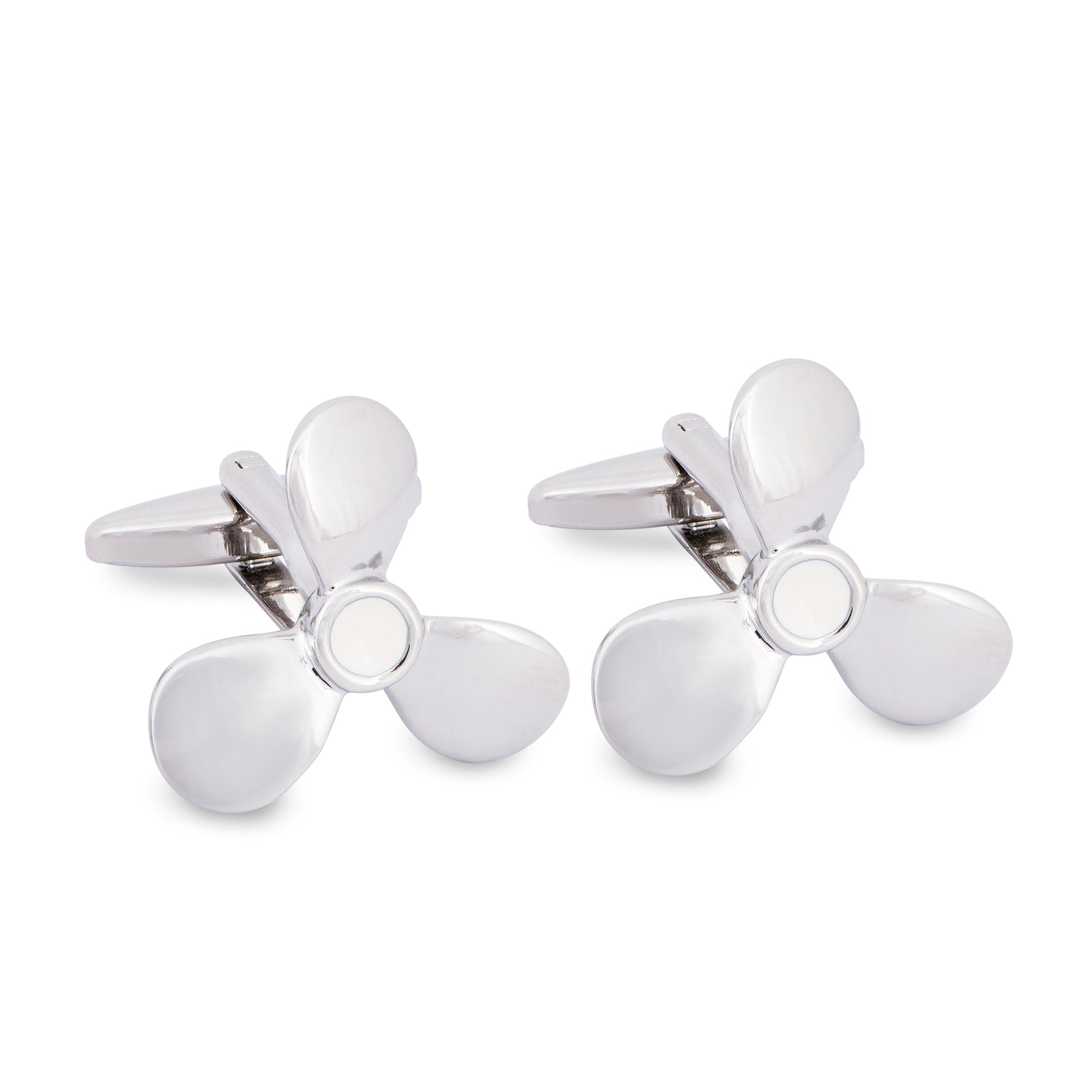 Silver Propeller Fan Cufflinks-Cufflinks.com.sg