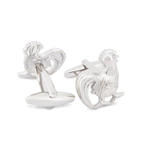 Silver Rooster Cufflinks-Cufflinks.com.sg