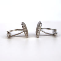 Silver Square Cufflinks with Fine Details-Cufflinks.com.sg