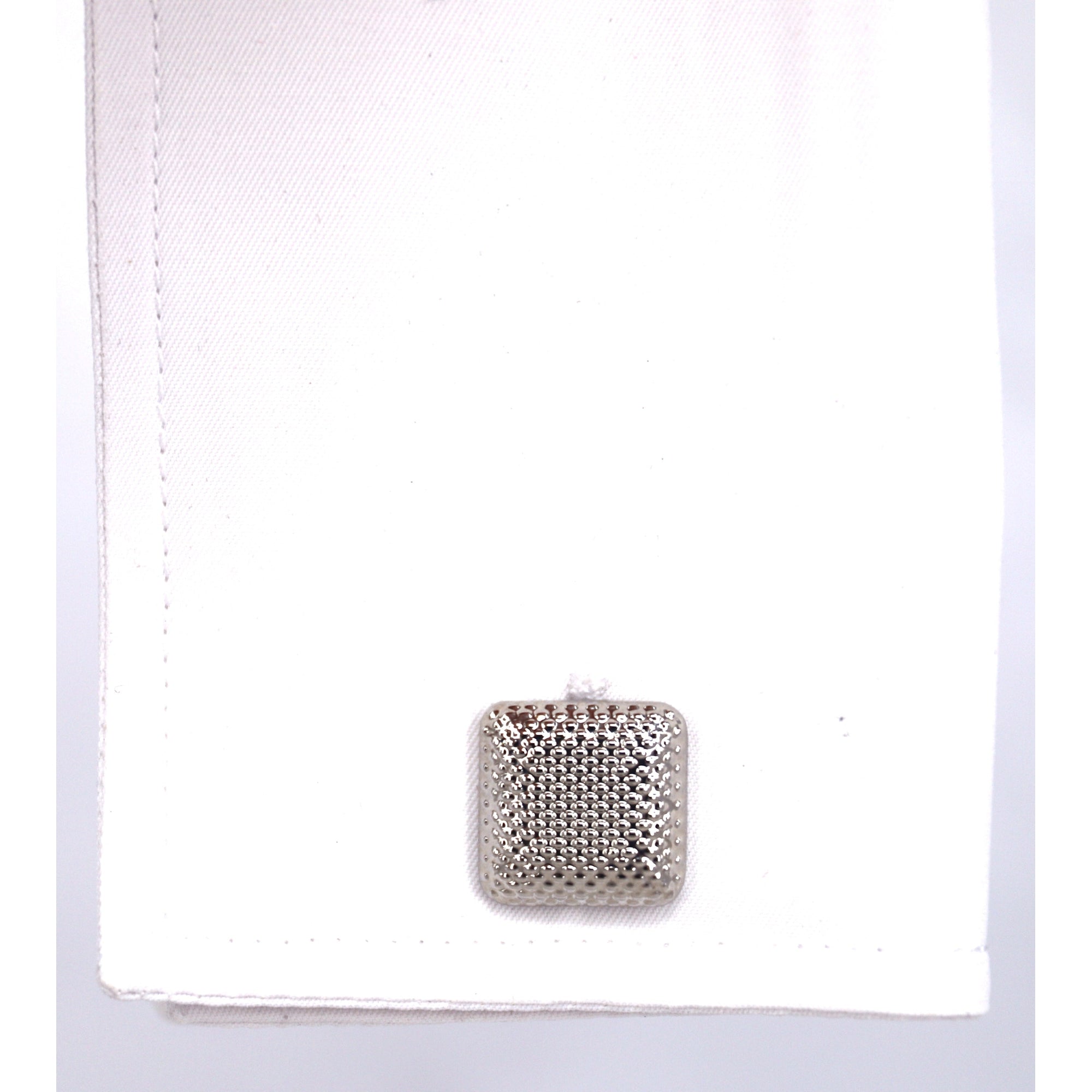 Silver Square Cufflinks with Fine Details-Cufflinks.com.sg