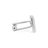 Silver with Brown Enamel Tile Designed Cufflink-Cufflinks.com.sg