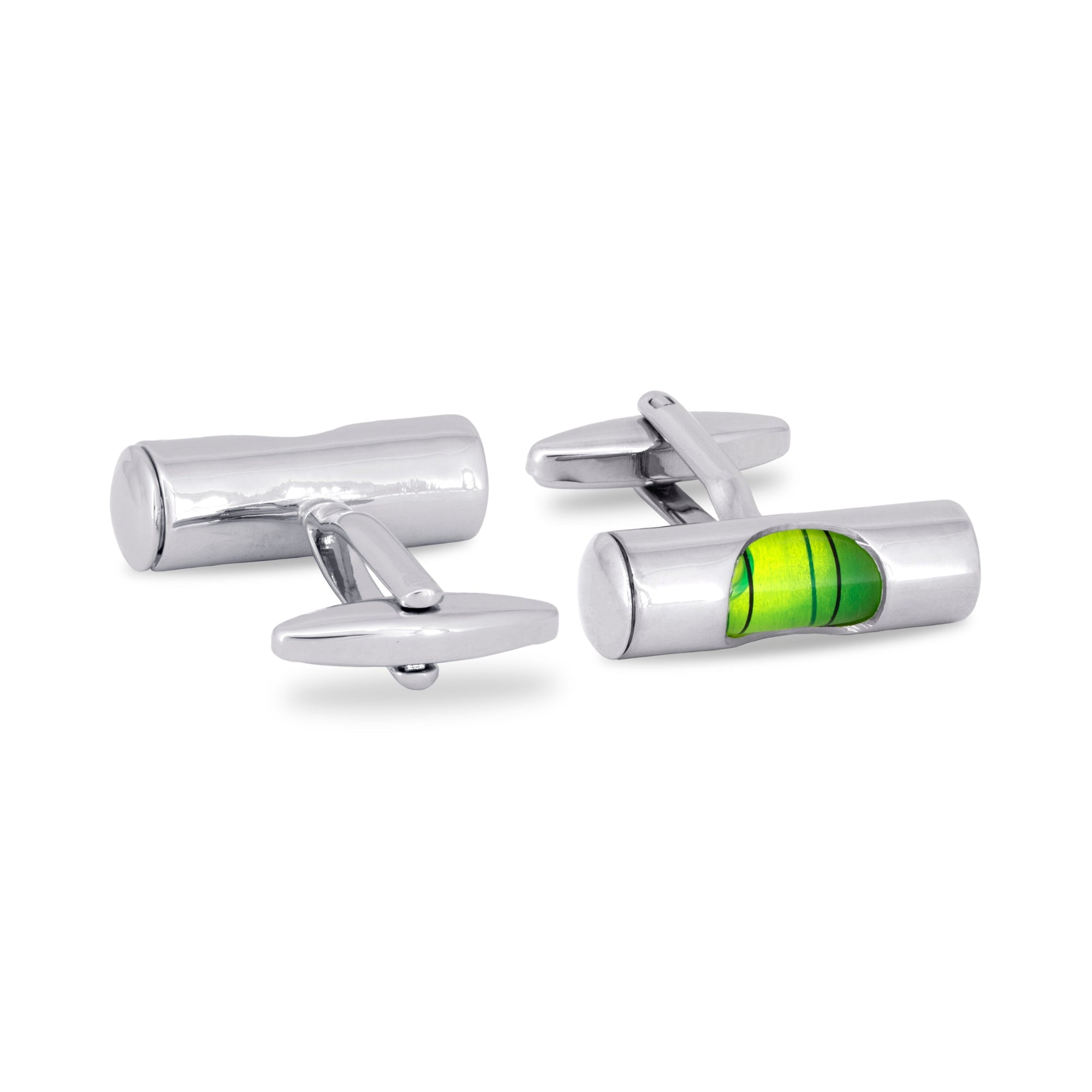 Small Bubble Level Green Cufflinks A-Cufflinks.com.sg