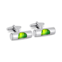 Small Bubble Level Green Cufflinks A-Cufflinks.com.sg