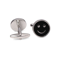 Smiley Cufflinks in Black M-Cufflinks.com.sg