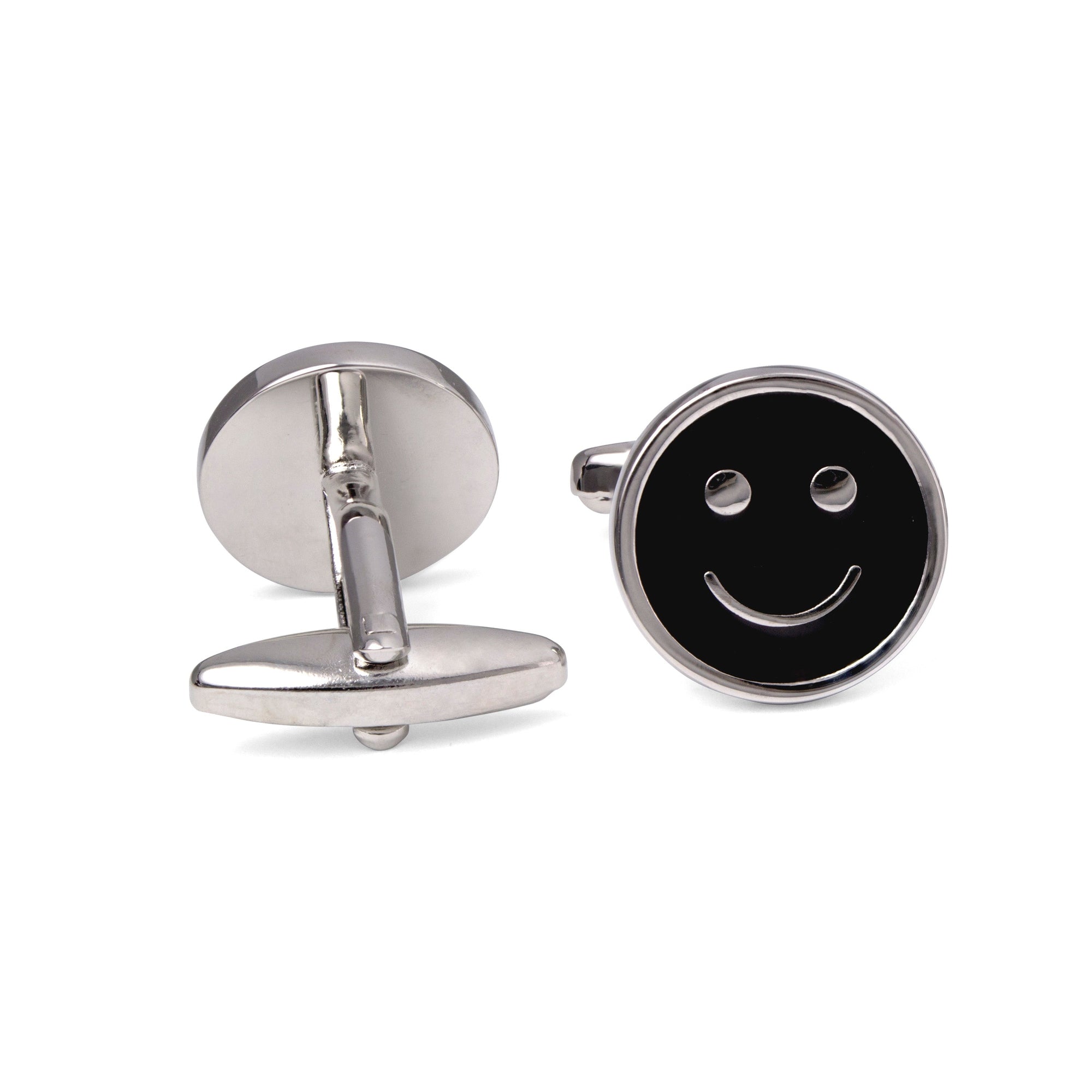 Smiley Cufflinks in Black M-Cufflinks.com.sg