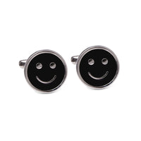 Smiley Cufflinks in Black M-Cufflinks.com.sg