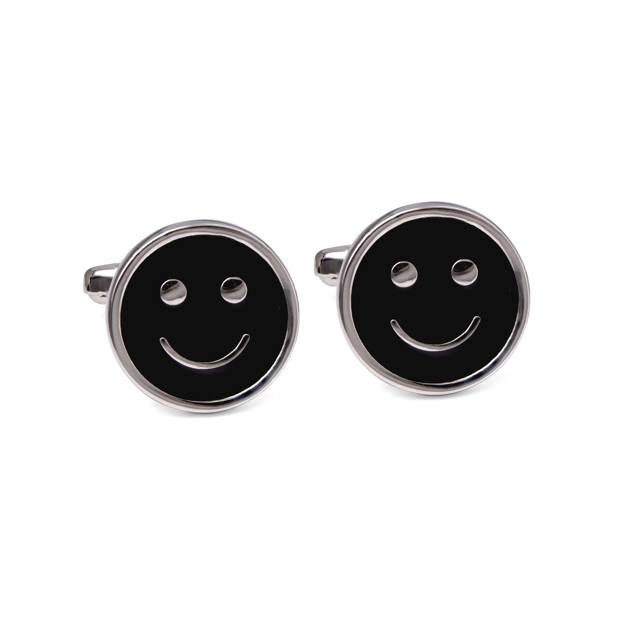 Smiley Cufflinks in Black M-Cufflinks.com.sg