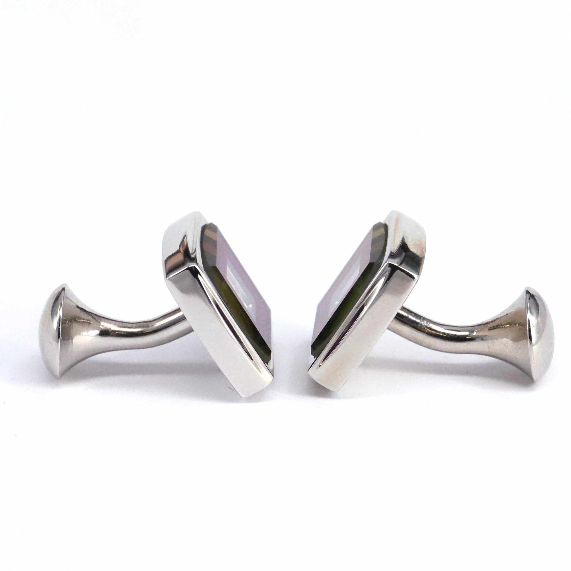 Square Cufflinks with Crystal Details-Cufflinks.com.sg
