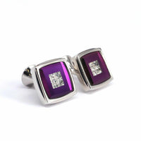 Square Cufflinks with Crystal Details-Cufflinks.com.sg