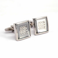Square Cufflinks with Crystal Details-Cufflinks.com.sg