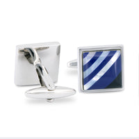 Square Mother of Pearl Striped Cufflinks-Novelty Cufflinks-MarZthomson-Cufflinks.com.sg
