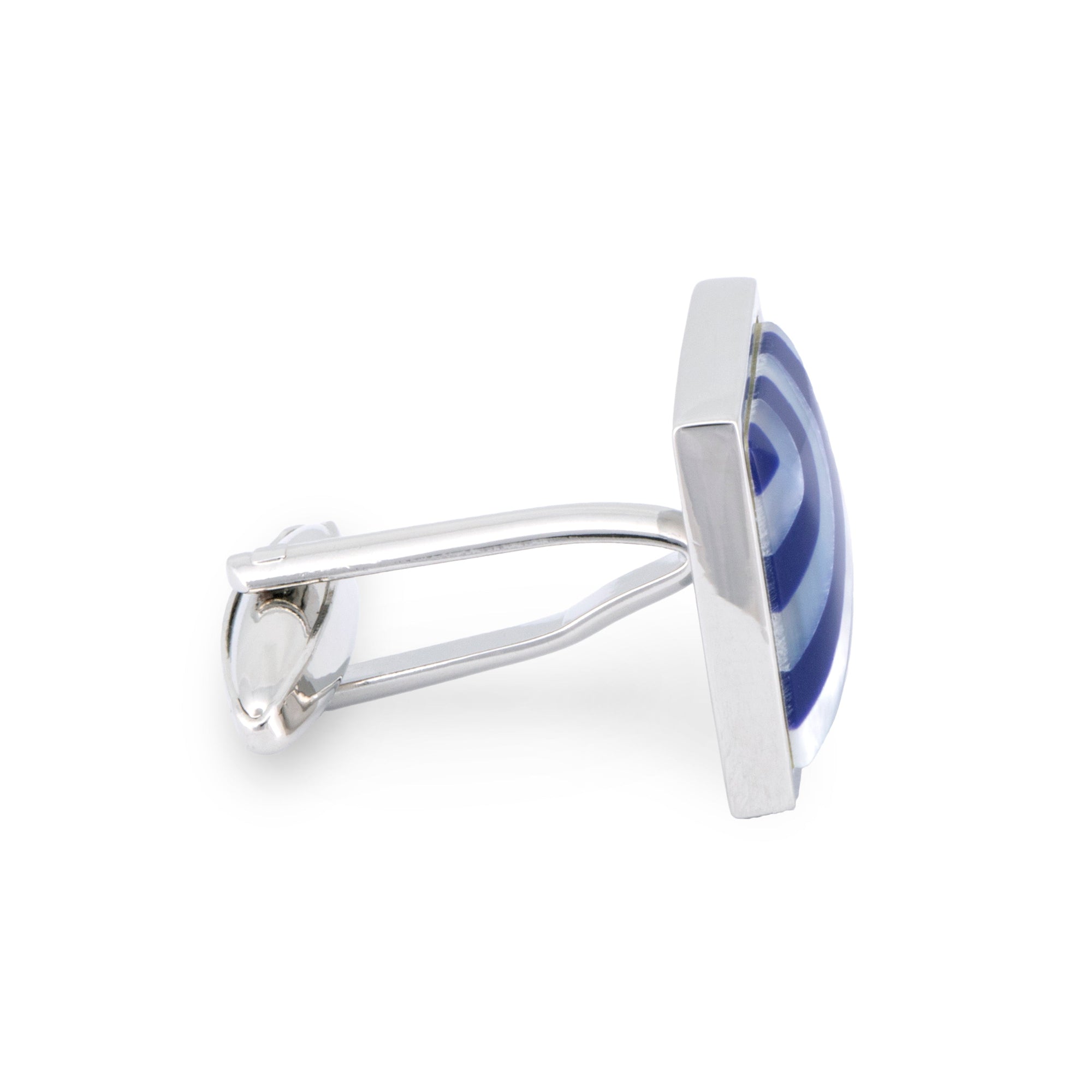 Square Mother of Pearl Striped Cufflinks-Novelty Cufflinks-MarZthomson-Cufflinks.com.sg