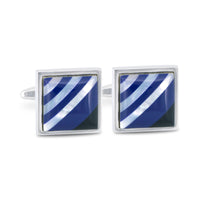 Square Mother of Pearl Striped Cufflinks-Novelty Cufflinks-MarZthomson-Cufflinks.com.sg