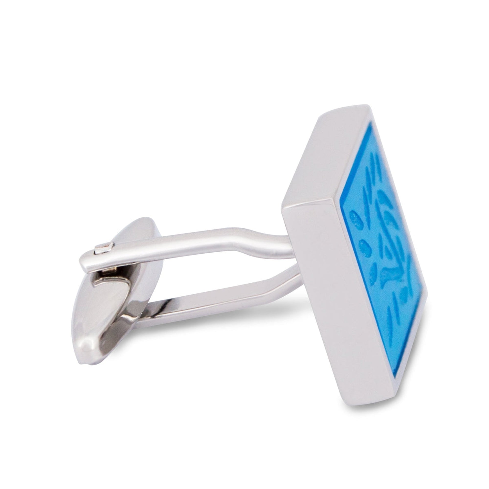 Square Neon Blue Cufflinks-Cufflinks.com.sg