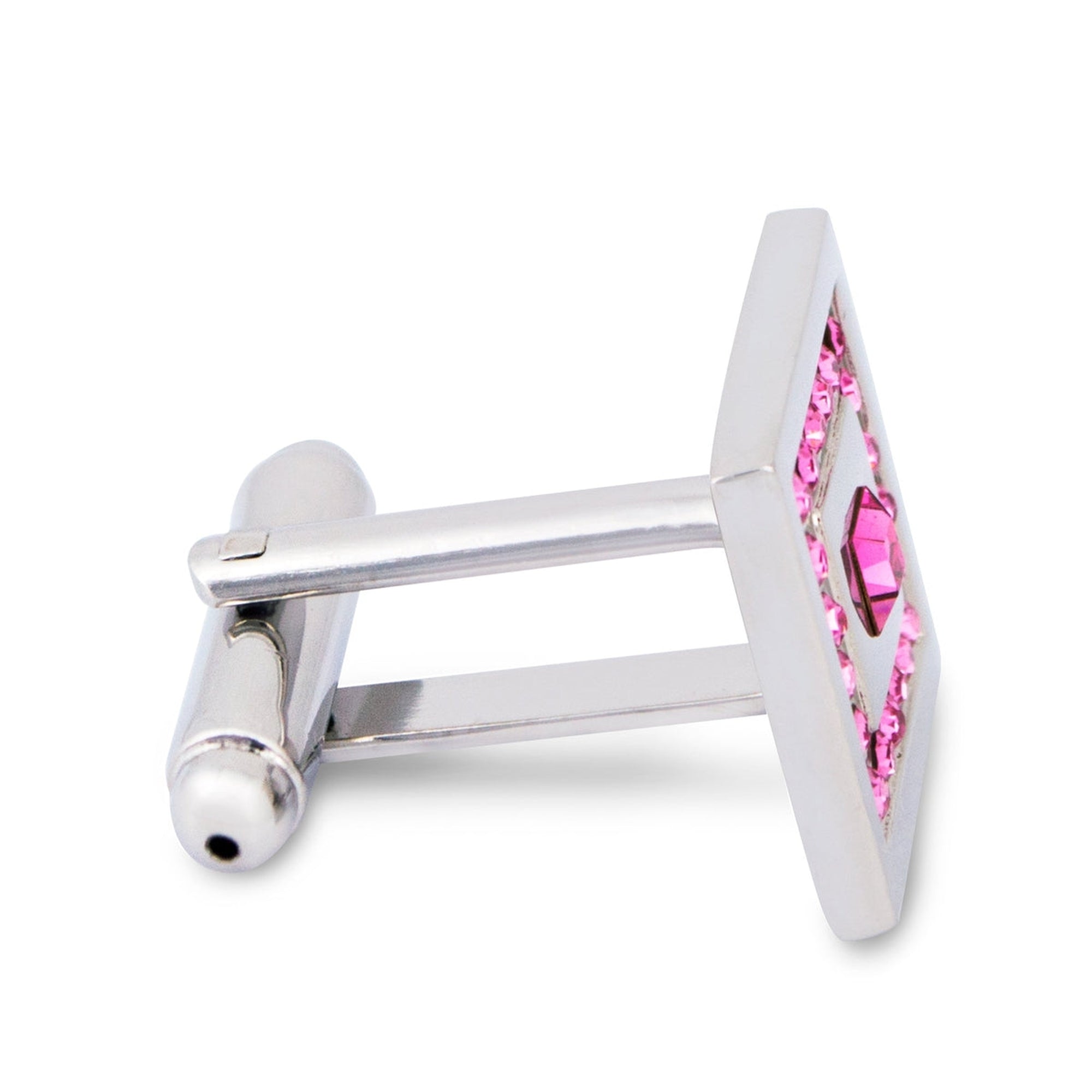 Square Pink Crystals Cufflinks M-Cufflinks.com.sg