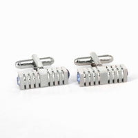 Square Rectangle Cufflinks with Crystal Details-Classic Cufflinks-MarZthomson-Blue-Cufflinks.com.sg
