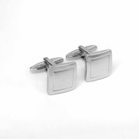 Square & Square Cufflinks in Silver-Classic Cufflinks-MarZthomson-Cufflinks.com.sg