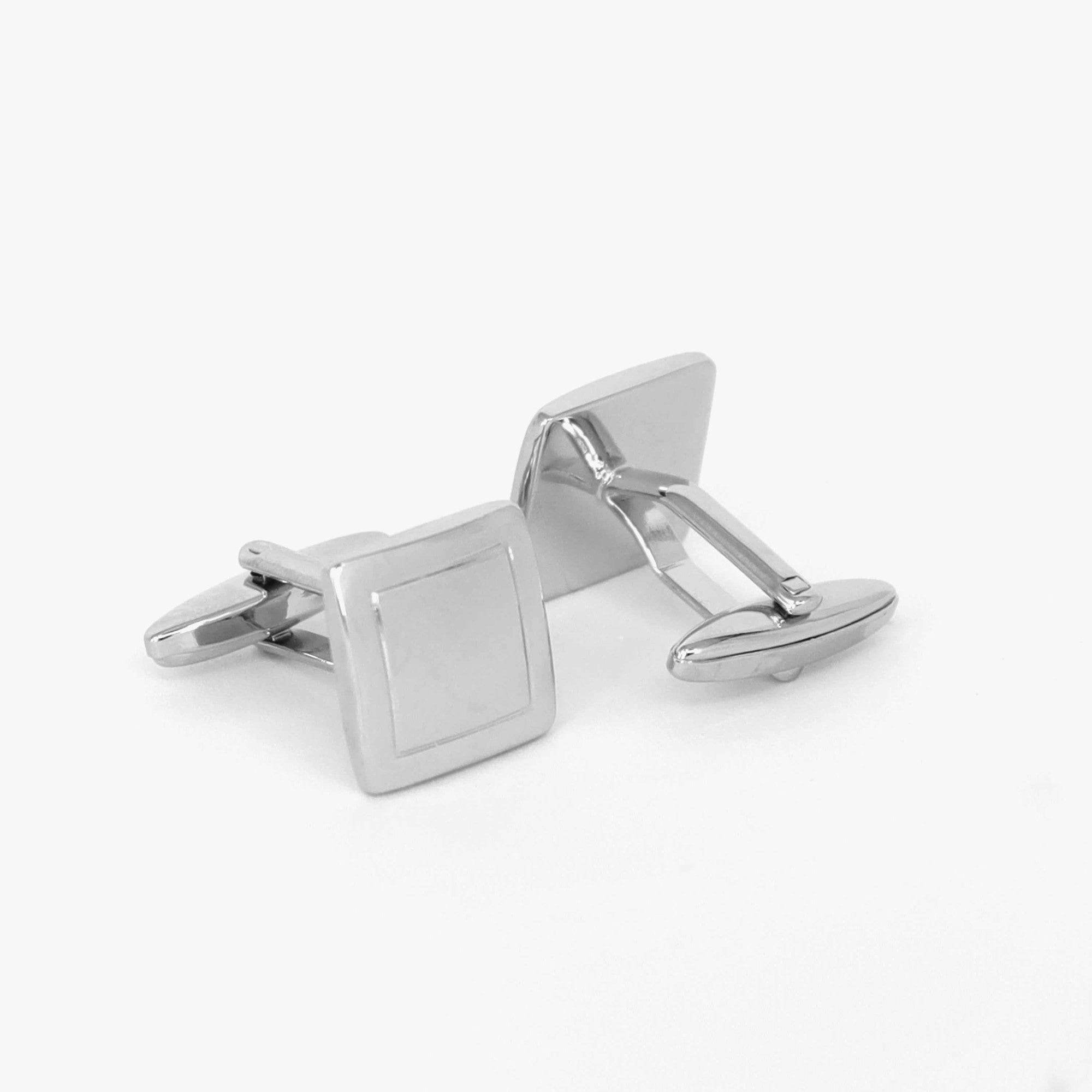 Square & Square Cufflinks in Silver-Classic Cufflinks-MarZthomson-Cufflinks.com.sg