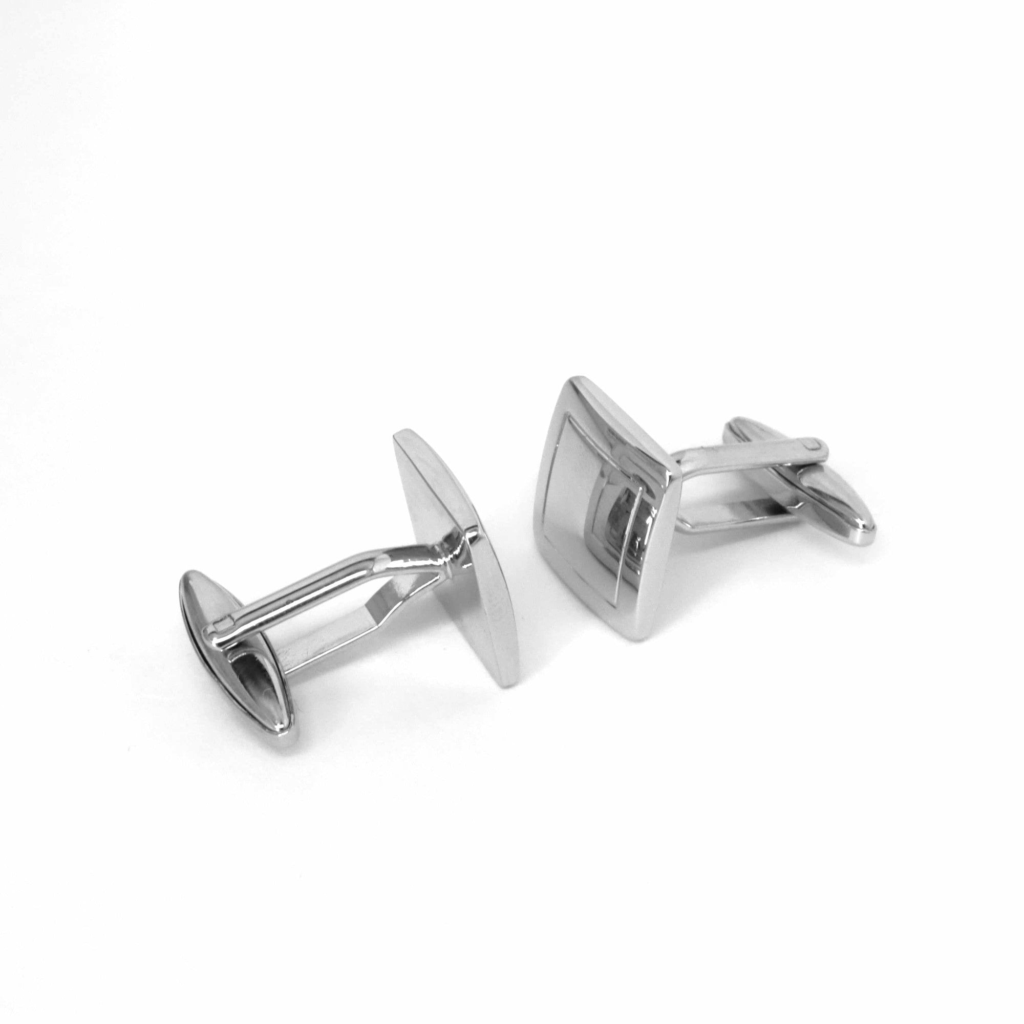 Square & Square Cufflinks in Silver-Classic Cufflinks-MarZthomson-Cufflinks.com.sg