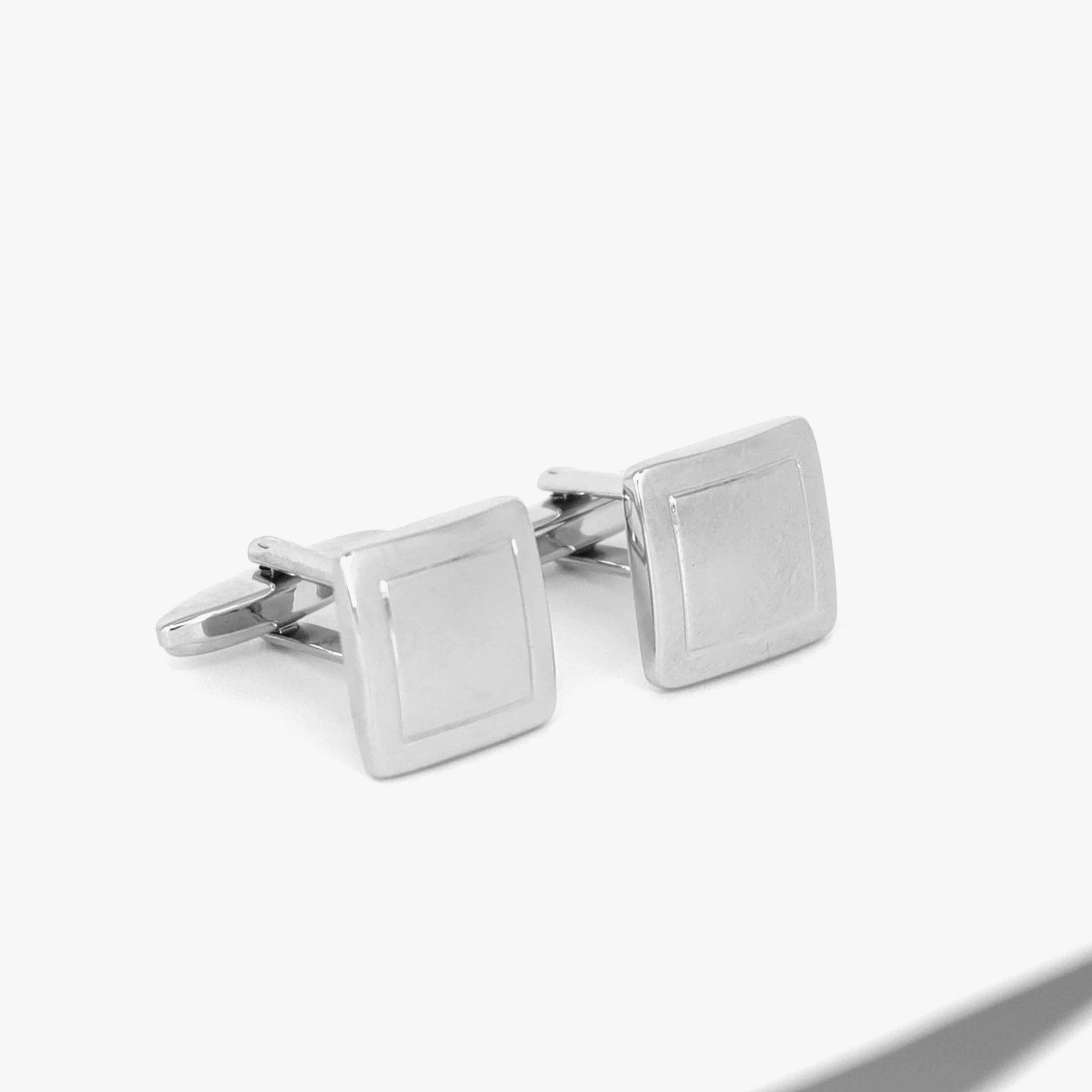 Square & Square Cufflinks in Silver-Classic Cufflinks-MarZthomson-Cufflinks.com.sg