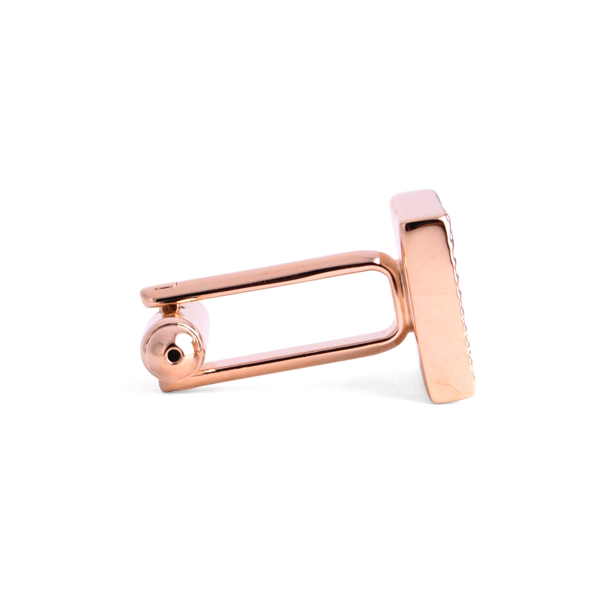 Square Textured Rose Gold Cufflinks-Cufflinks.com.sg