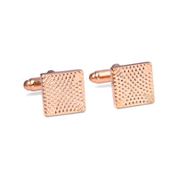 Square Textured Rose Gold Cufflinks-Cufflinks.com.sg
