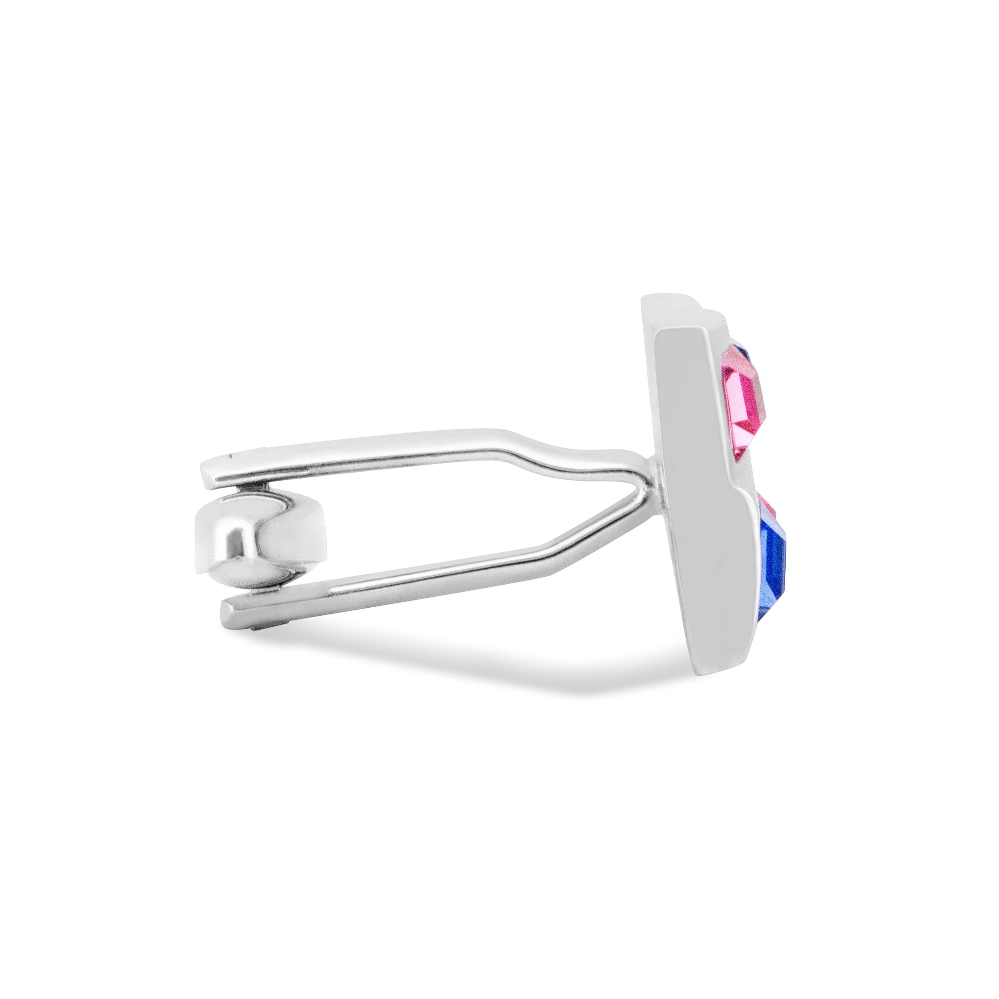 Square Window Blue and Pink Crystals Cufflinks A13-Cufflinks.com.sg
