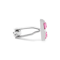 Square Window Pink Crystals Cufflinks A13-Cufflinks.com.sg