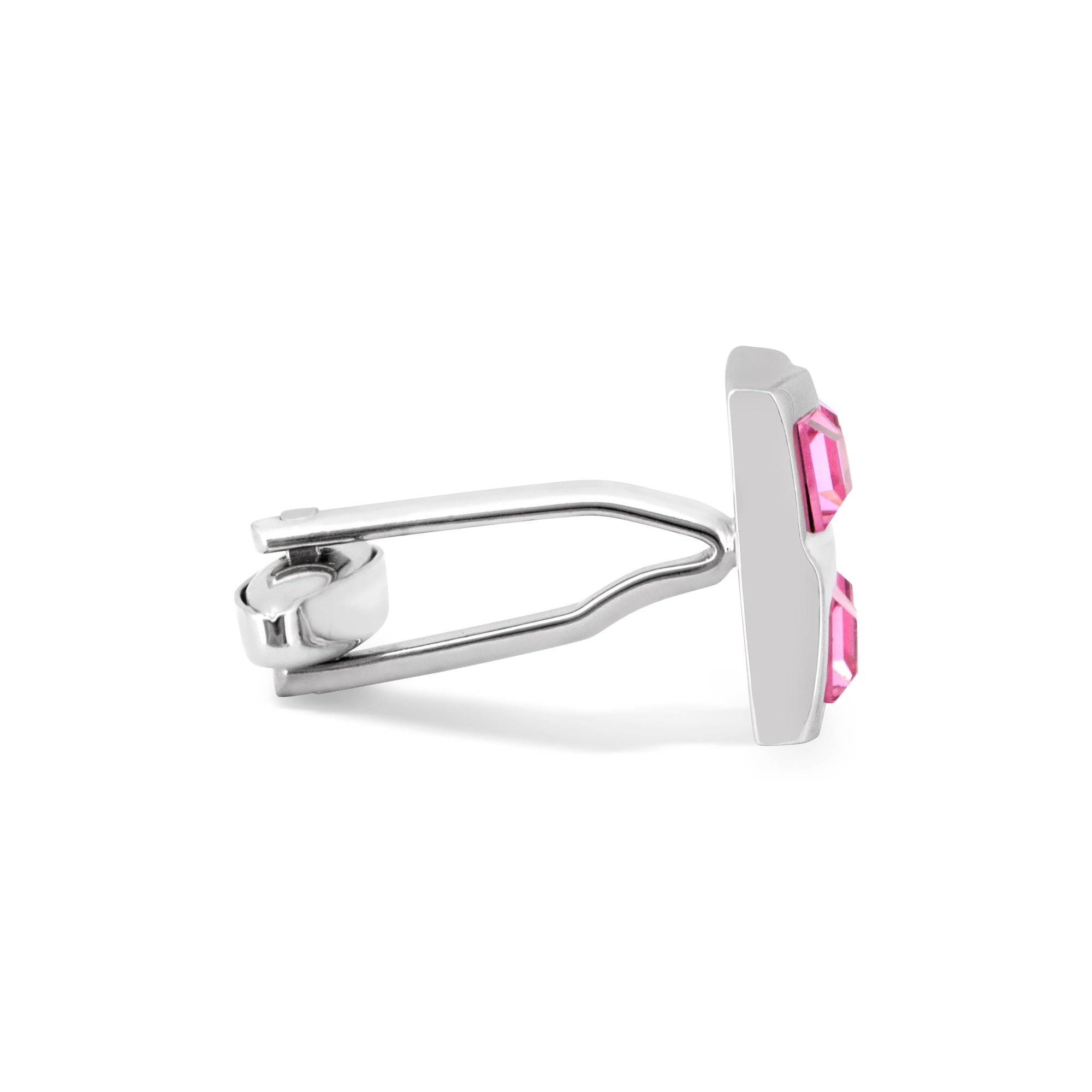 Square Window Pink Crystals Cufflinks A13-Cufflinks.com.sg