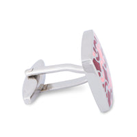 Squarish Cufflinks in Red and Pink Enamel-Cufflinks.com.sg