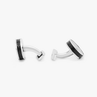 Tablet Cufflinks with Black Carbon Fibre-Classic Cufflinks-Tateossian-Cufflinks.com.sg