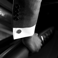 Tablet Cufflinks with Black Carbon Fibre-Classic Cufflinks-Tateossian-Cufflinks.com.sg