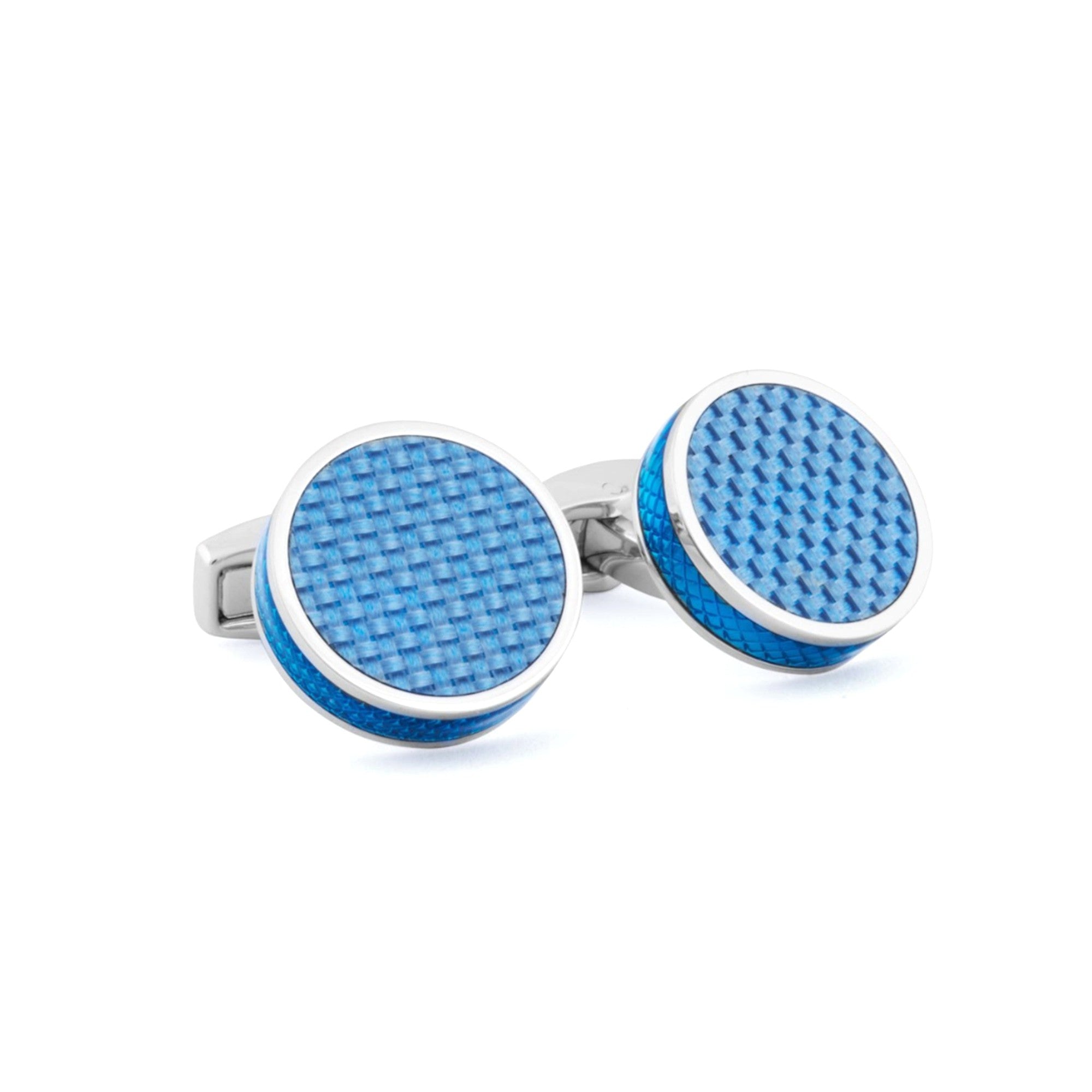 Tablet Cufflinks with Blue Carbon Fibre-Cufflinks.com.sg