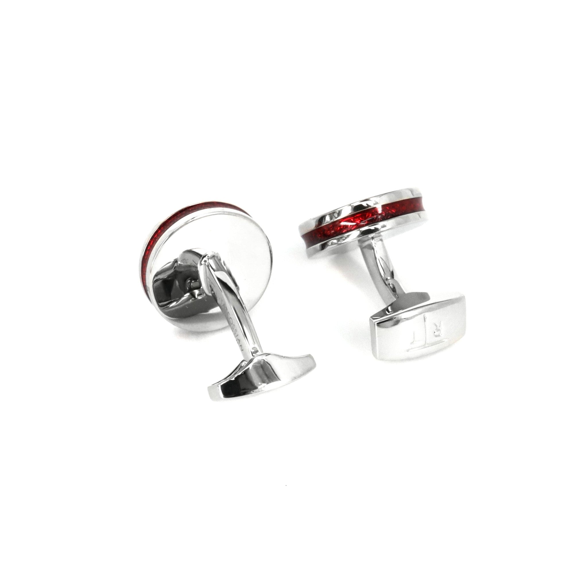 Tablet Ice Enamel - Shiny / Red-Enamel cufflinks-Tateossian-Cufflinks.com.sg